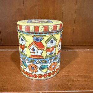 Vintage Colorful Birdhouse Design Tin